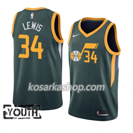 Dres Utah Jazz Trey Lewis 34 Nike 2018-19 Zelena Swingman - Dječji